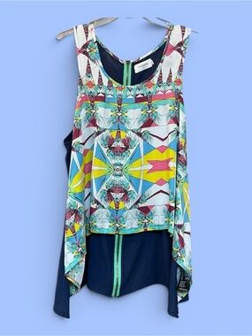 Eleven Paris LA COLLECTION Tank Top  Tunic Geometric Graphic Sz US 10/EU 40‎